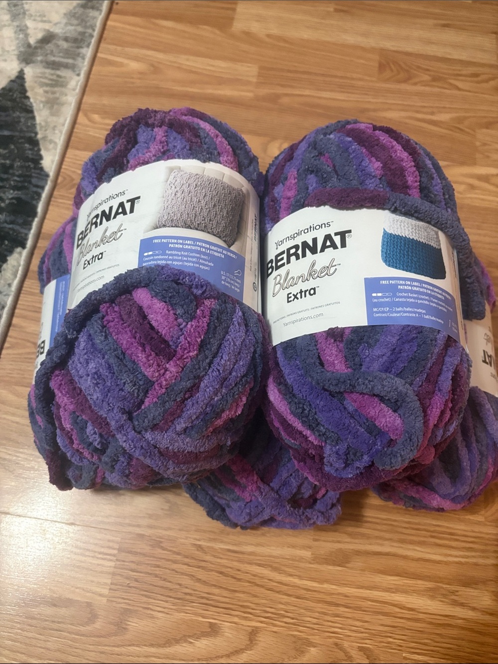 Blanket Extra Plush Yarn - Purple Multi 5 skeins